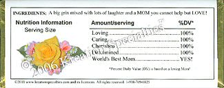 Mother's Day Personalized Candy Bar Wrapper Back
